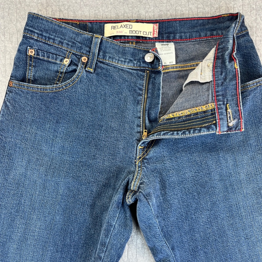 Levis 530 Relaxed Boot Cut Dress Jeans Women 8L/28X31 mid rise blue medium wash - Picture 3 of 11